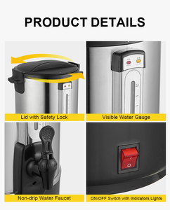 Dispensador de Agua Caliente Eléctrico de Acero Inoxidable de 12 <span class=keywords><strong>Litros</strong></span>, <span class=keywords><strong>Termo</strong></span> de Gran Capacidad para Uso Doméstico y Hotelero, Portátil - Product Image 6