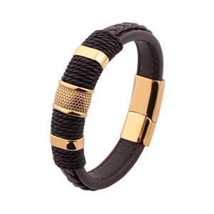 Bracciale Punk in Pelle PU per Uomo con Chiusura Magnetica in Acciaio Inossidabile, Bracciali Avvolgenti alla Moda, Bracciali in Pelle Intrecciata - Product Image 4