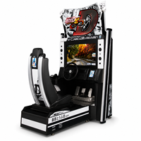 LECHUANG Simulateur de course en métal à monnayeur, machine d'arcade vidéo avec volant personnalisable pour divertissement familial intérieur pour enfants