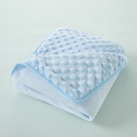 Couverture bébé en coton super douce et épaisse, bordure enveloppante, unisexe, plusieurs couleurs unies, pour garçon et fille