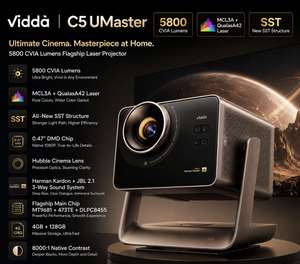 Nuevo Proyector Láser Triple Inteligente Hisense Vidda C5 Master 4K UHD, 5800 CVIA Lúmenes, Cine en Casa de Alta Gama - Product Image 1