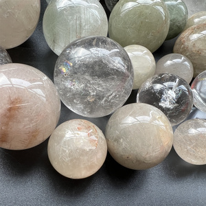 Sfera di Quarzo Rutilato Lucidato, Palla di Quarzo Fantasma da Giardino, Cristallo Naturale Misto <span class=keywords><strong>e</strong></span> Quarzo Spirituale - Product Image 3