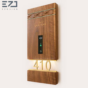 ป้ายหมายเลขประตูโรงแรมไฟ LED ไม่รบกวนประตูบ้านทองเหลืองตามสั่ง - Product Image 1