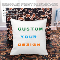 Housse de coussin décorative carrée Euro personnalisée avec motif de dessin animé blanc, pour la maison et l'hôtel, 100% polyester, avec fermeture éclair