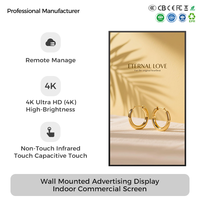 Écran d'affichage publicitaire mural, affichage numérique intérieur, moniteur LCD pour les magasins de détail, vitrine