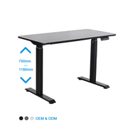 Grossiste d'usine Emballage intégral de bureau d'ordinateur debout à moteur unique avec levage de hauteur avec bureau en MDF de 47 "x 24"
