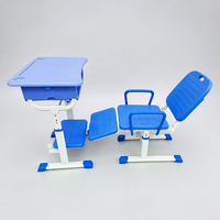 Ensemble chaise et bureau pliants réglables en hauteur pour les élèves du primaire et du collège, idéal pour la pause déjeuner en classe