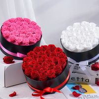 Hfloral Cadeaux Saint Valentin Roses éternelles de longue durée Fleur éternelle Vraies Roses naturelles conservées Fleurs et plantes Rose dans une boîte