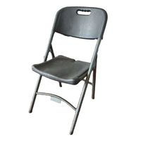 Vente en gros en usine Chaise pliante en plastique HDPE de haute qualité avec texture en bois pour intérieur et extérieur