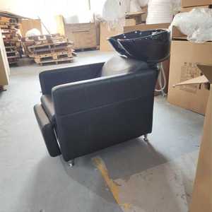 Sillón de Lavado de Cabello Negro para Salón de Belleza, Estación de Lavabo para Barbería, Silla Tapizada para Lavar el Cabello para Salón y Spa - Product Image 4