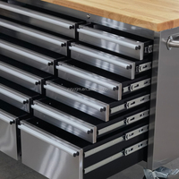 Banc de travail roulant pour garage, 24 tiroirs, coffre à outils robuste sur roulettes, construction métallique robuste, grandes boîtes à outils d'atelier