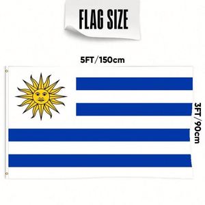 Drapeau Uruguay 3x5 pieds en polyester avec deux œillets en laiton, simple couche, pour décoration intérieure et extérieure - Product Image 2