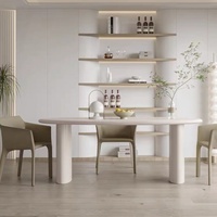 Table à manger irrégulière en bois style crème, nordique, minimaliste, moderne, Wabi-Sabi, pour la maison, le restaurant, le bureau, 6 places