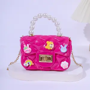 2023 Cute Handmade Patch DIY Carton Girls Hand Bags Jelly Coin Small Purse And Mini Shoulder Bag For Kids