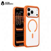 Étui magnétique antichoc mat ATB pour iPhone 18 17 16 Pro Max, anti-traces de doigts, toucher doux, étui de téléphone portable magnétique personnalisé