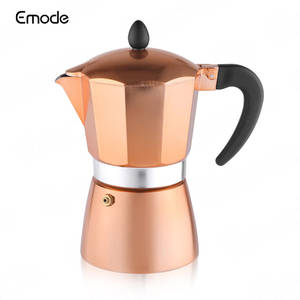 Emode Alta Qualidade Cafetera Italiana De Alumínio Stovetop Espresso Maker De Cobre De Alumínio Cor Café Moka <span class=keywords><strong>Pot</strong></span> - Product Image 5