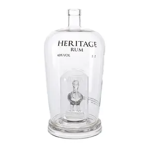 Уникальная внутренняя 1Lt стеклянная бутылка для вина, виски, водки, рома, стеклянная бутылка с Пробковой Крышкой