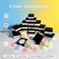 Poudre Libre Atomique Mini Format 4 Couleurs Contrôle Sébum Imperméable Portable Quad Poudre Libre Marque Privée OEM ODM