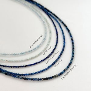 Minimalistische Zarte 2-3mm Mikro-Facettierte Natürliche Edelstein-Perlen Choker-Halskette Heilkristall-Halskette Schmuck für Sie Geschenke - Product Image 6