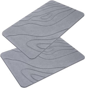 Alfombrilla de Baño de Diatomita Elegante y de Lujo, Diseño Minimalista con Patrón de Ondas, Súper Absorbente y Duradera, Hecha a Máquina para el Baño - Product Image 1