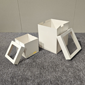 高品质12*10英寸方板蛋糕盒2毫米回收材料透明食品储存窗口 - Product Image 4