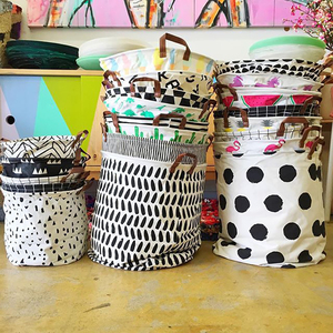 Paniers à linge en coton et lin, pliables, avec poignées, pour vêtements, jouets, chambre d'enfant - Product Image 4
