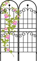Support de fleurs de jardin avec revêtement en poudre, structure métallique à double arche, treillis pour roses, arche de jardin DIY pour plantes grimpantes