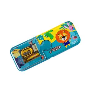 Vente en gros de papeterie double couche à fenêtre ouverte, trousse à crayons en métal pour étudiants, dessin animé kuromi mélodie, papeterie en gros - Product Image 5