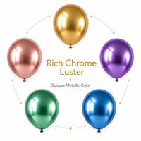 Ballons de fête d'anniversaire en gros, 12 pouces, en latex, pour hélium, en vrac, métalliques, chromés, or, argent, vert, bleu, ballons gonflables