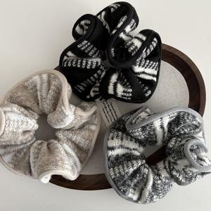 ยางรัดผมแบบถักทอสีทึบแนววินเทจ - Product Image 5