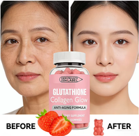 Bonbons gélifiés au glutathion et au collagène, étiquette privée OEM/ODM, complément beauté éclaircissant pour la peau des adultes, saveur fraise