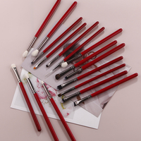 16 pinceaux de maquillage pour le visage et les yeux de haute qualité, en poils de chèvre, pour fond de teint, anticernes et mascara, faible MOQ, pinceaux cosmétiques
