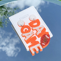 Boucles d'oreilles pendantes créatives et tendance en laiton tressé géométrique avec micro-incrustations, design élégant, perles de riz orange et blanches pour femmes UIONEN