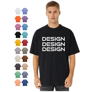 Camiseta de gran tamaño para hombre y mujer, camisa de manga corta Unisex con logotipo de impresión de farol personalizado de talla grande, 100% de algodón