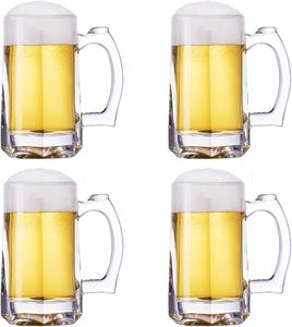Verres à bière en verre épais sans plomb de 500 ml avec poignée, personnalisables, solutions classiques, MOQ abordable, compatibles lave-vaisselle - Product Image 1