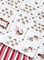 Tuiles de Mahjong en Mélamine Rose, Modernes et Luxueuses, Double Face Sculptée, pour Réunions d'Amitiés, Vente au Détail et en Gros, Noël