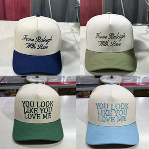 Cappello da Baseball Ricamato Personalizzato YOU LOOK LIKE YOU LOVE ME Verde Scuro per Sposa 2026, Cappellini Trucker Bicolore con Chiusura Snapback - Product Image 2