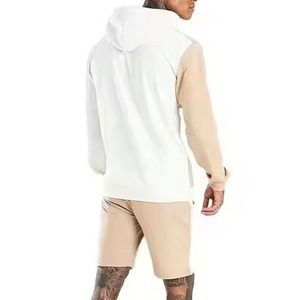 Nouveaux ensembles de sweats à capuche personnalisés pour hommes, ensembles de survêtements en polyester et coton avec logo personnalisé, ensemble court pour hommes, ensemble deux pièces sweat à capuche et short 430 g/m² - Product Image 2