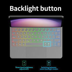 Étui à clavier magique pour Samsung Galaxy Tab S9/S8/S7 11 avec housse magnétique pour tablette,fente pour stylo externe (blanc) - Product Image 2