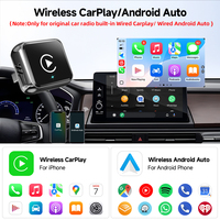 Grandnavi 4 en 1, Dongle Inalámbrico CarPlay, Android Auto, Airplay, Mirrorlink, BT, Reproductor de Música, Control por Voz Siri, Google Maps