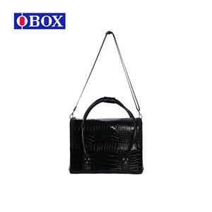 Sac de maquillage imperméable Obox, motif crocodile noir, étui en cuir avec fermeture à glissière, rangement cosmétique portable pour usage domestique - Product Image 3
