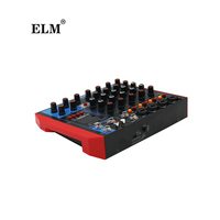 Console de mixage numérique ELM AG-6 à 6 canaux avec alimentation fantôme +48V pour USB MP3, pour utilisation audio professionnelle, scène, DJ, spectacle en direct, karaoké