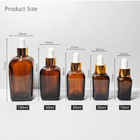 Bouteilles de cosmétiques Huile essentielle en verre Flacon compte-gouttes rond en verre brun avec pipettes 10 ml compte-gouttes