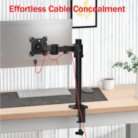 Supporto Ergonomico per Monitor Singolo con Movimento Completo, Capacità fino a 9 kg, Braccio Regolabile VESA per Schermi da 17-32 Pollici