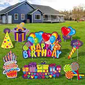 Cute Cartoon <b>Custom</b> Waterproof UV Resistant Yard Sign Vibrant Color for Kids Toddler Birthday Party Lawn Yard Decor - Product Image 5