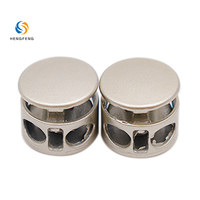 Bloqueur de cordon métallique à double trou, bouton-pression rond à ressort, boucle de serrage pour cordon de sweat-shirt et lacets