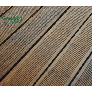 Esterno utilizzato filo di bambù intrecciato pavimento di piastrelle ad alta densità impermeabile carbonizzato di bambù decking