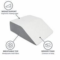 Coussin ergonomique pour les jambes en mousse à mémoire de forme pour l'élévation du lit et la réduction des gonflements des jambes, soulagement de la pression, doux et confortable pour une nuit de repos.