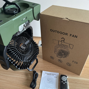 Ventilateur portable rechargeable 40000mAh pour le camping, avec batterie externe, oscillation automatique, lumières LED, commande par bouton, utilisation en camping-car, en voiture, en extérieur - Product Image 2