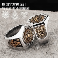 Desain Asli Cincin Mata Iblis, Freemason Eropa dan Amerika, Fupunk Stainless Steel Man Eye Of Providence